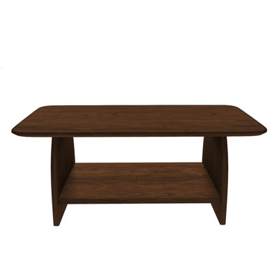 Modern Minimalist Living Room Coffee Table, 47 Inch Double-Layer Rectangular With Storage Function, Safety Rounded Design, Mdf Material, Suitable For Easy Assembly In Living Rooms