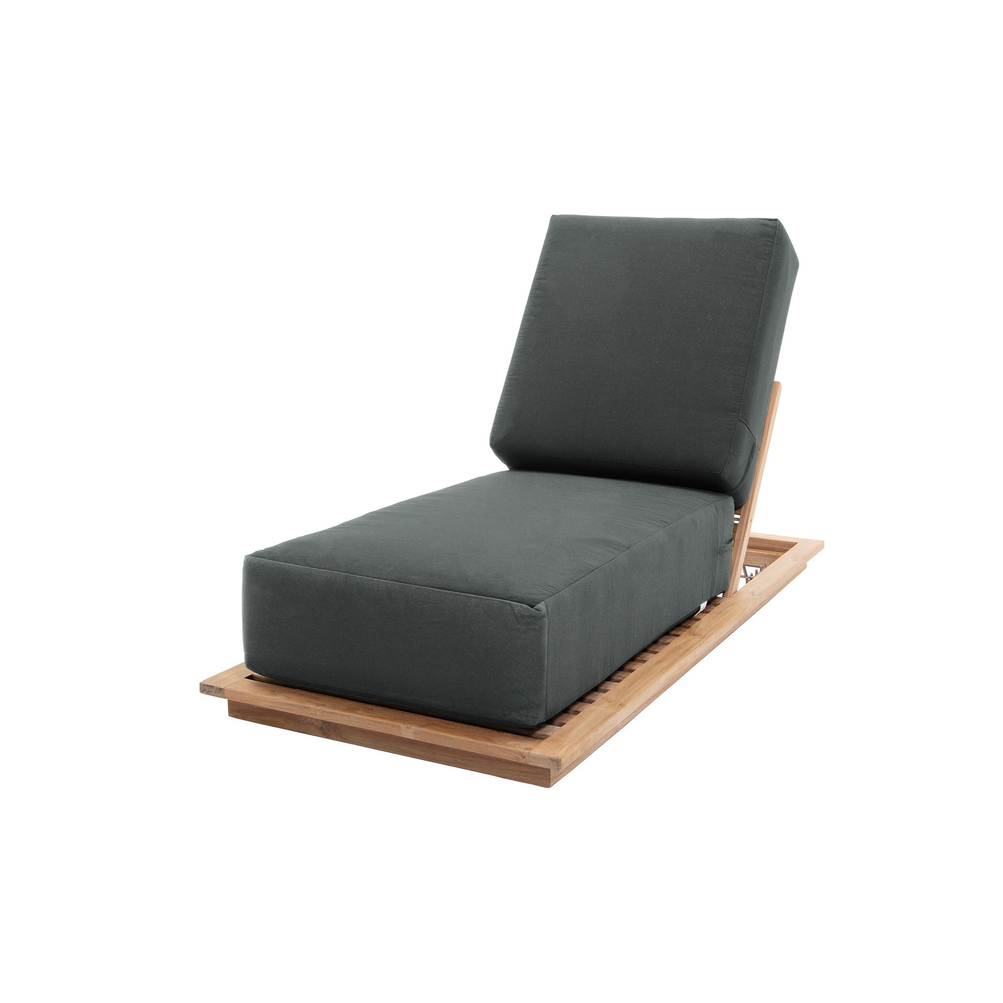 Varenna 27.5'' Outdoor Teak Chaise Lounge, Coal