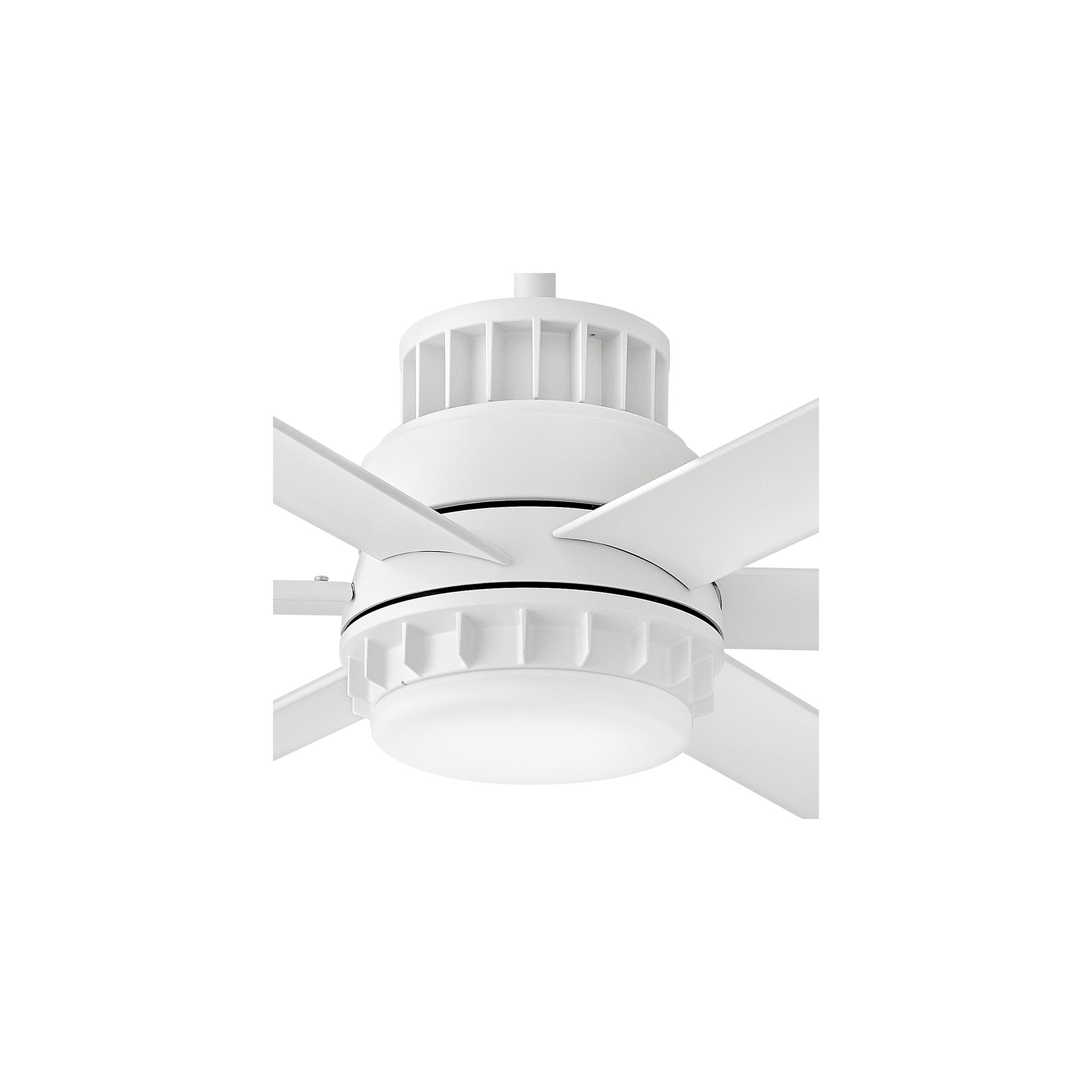 Draftsman 72-in Indoor/Outdoor Smart Ceiling Fan with Integrated LED + Remote, Matte White