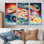 Ensemble de salon Pastel Mystery Geometrics - Art mural abstrait
