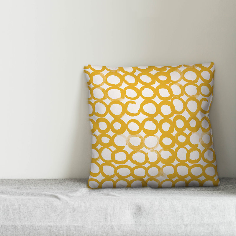  Coussin Ink, Jaune, 18 po x 18 po