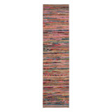 Rug & Kilim's Moroccan Tribal Runner In Pink, With Multicolor Striped Patterns