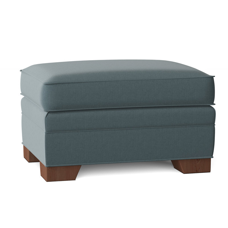 Adrena Upholstered Ottoman, Peyton 22 Blue Performance Twill