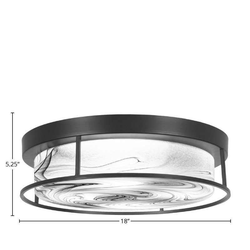 Représenté en finition noir mat avec verre tourbillon onyx, H 5,25 po x l 5,25 po x P 18 po