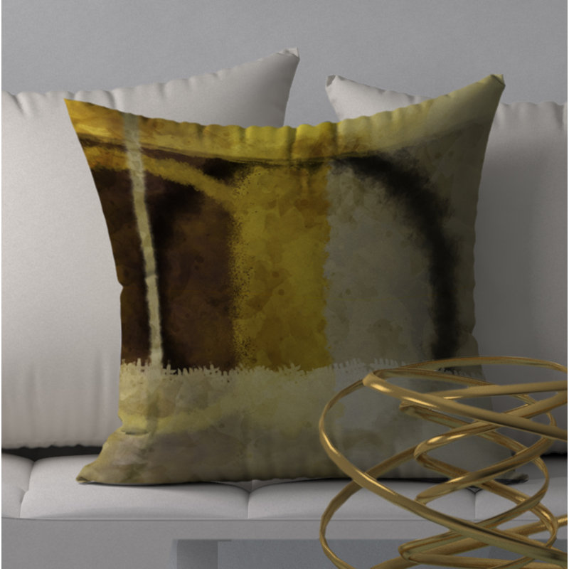 Abstract Throw Pillow, 18" H x 18" W