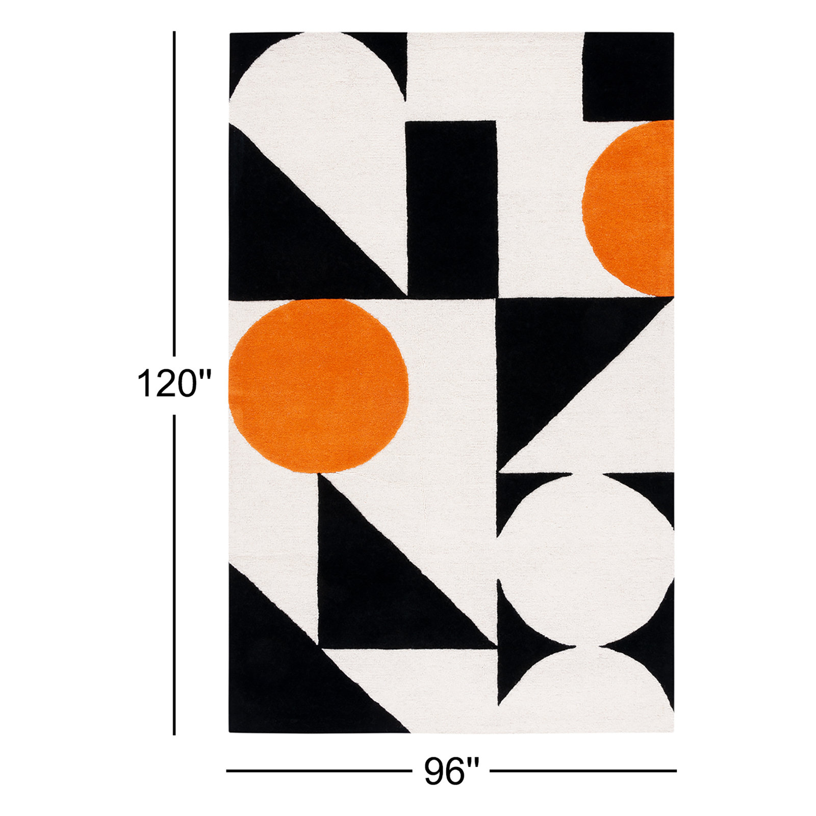 Felipe Handmade Wool Rust / Black Rug, Rectangle 8' x 10'