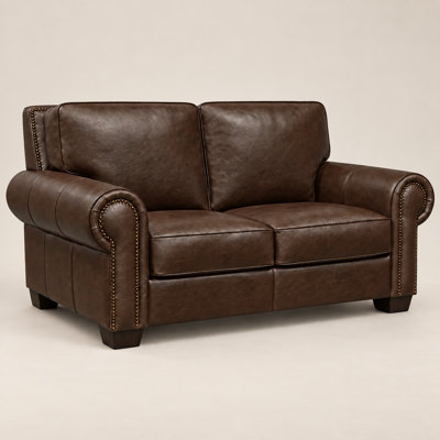 Nelson Heirloom Quality Loveseat in Buttery Soft 100% Top Grain Leather, Made to Order