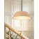 1-Light 15.7" Wide Modern Scandinavian-Style Wood-Like Pendant Lamp with Lamp Shade diffuser