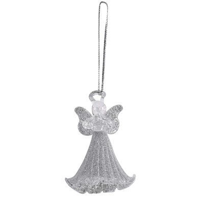 Ornement en verre ange en argent 3H