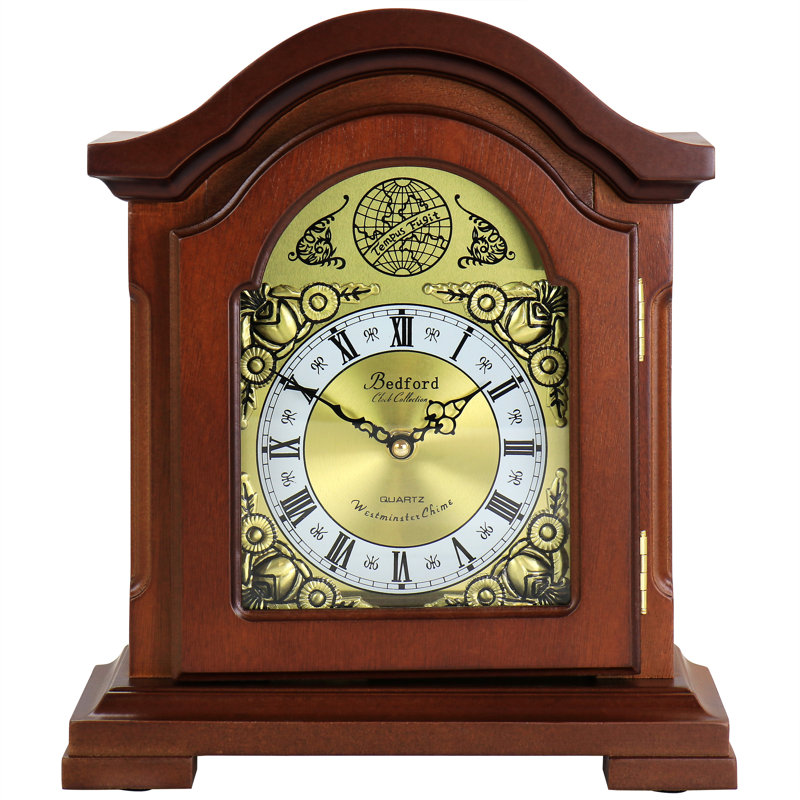 Analog Quartz movement / Crystal Tabletop Clock in Red