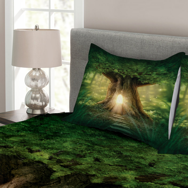 No Pattern Bedspread with Pillow Shams Included, 220 x 264 cm