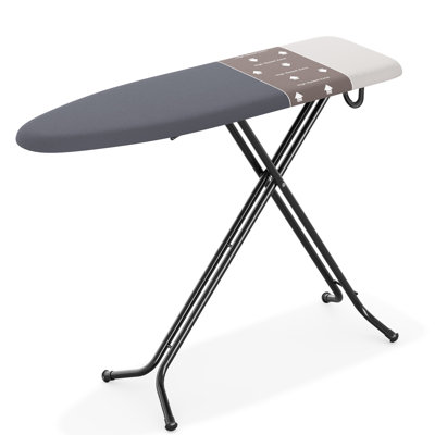 43-Inch Full-Size Foldable Ironing Board with 7 Height Settings, High-Speed Zone and Silicone Iron Rest