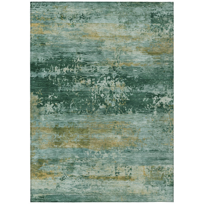 Machine Washable Indoor/Outdoor Meredith ACN2146 Abstract Rug, Rectangle 3' x 5'