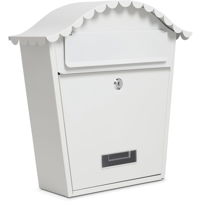 Cartegena Steel Wall Mounted Post Box, White