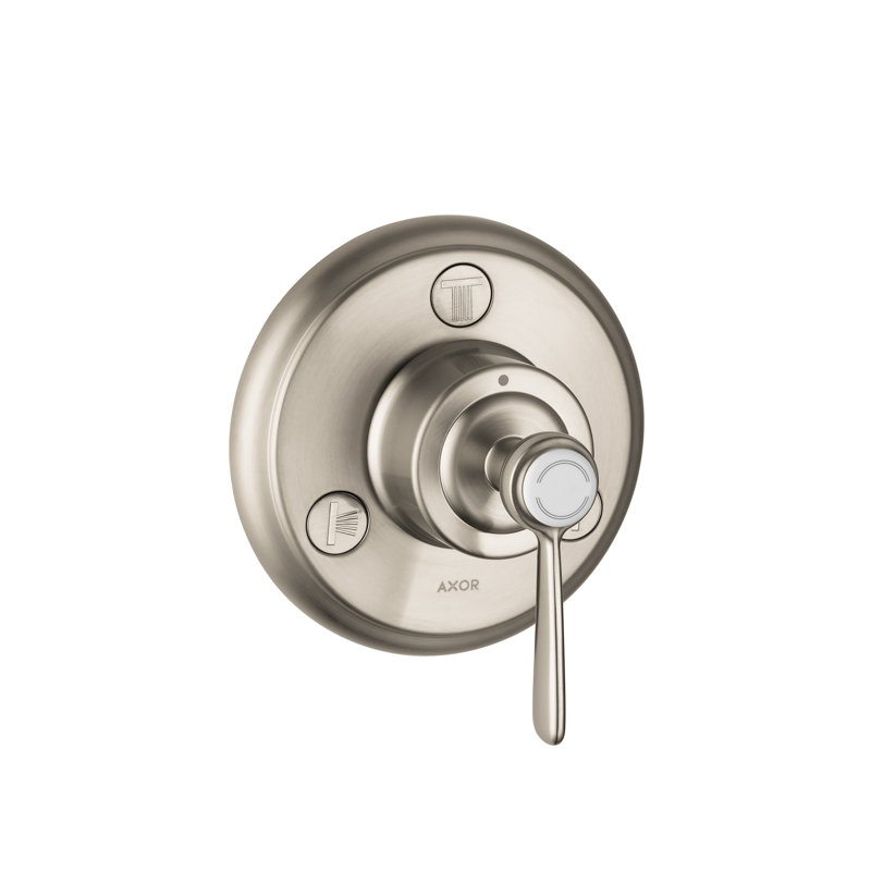 AXOR Montreux Trio and Quattro Faucet Trim with Lever Handle Valve Trim Only, Brushed Nickel