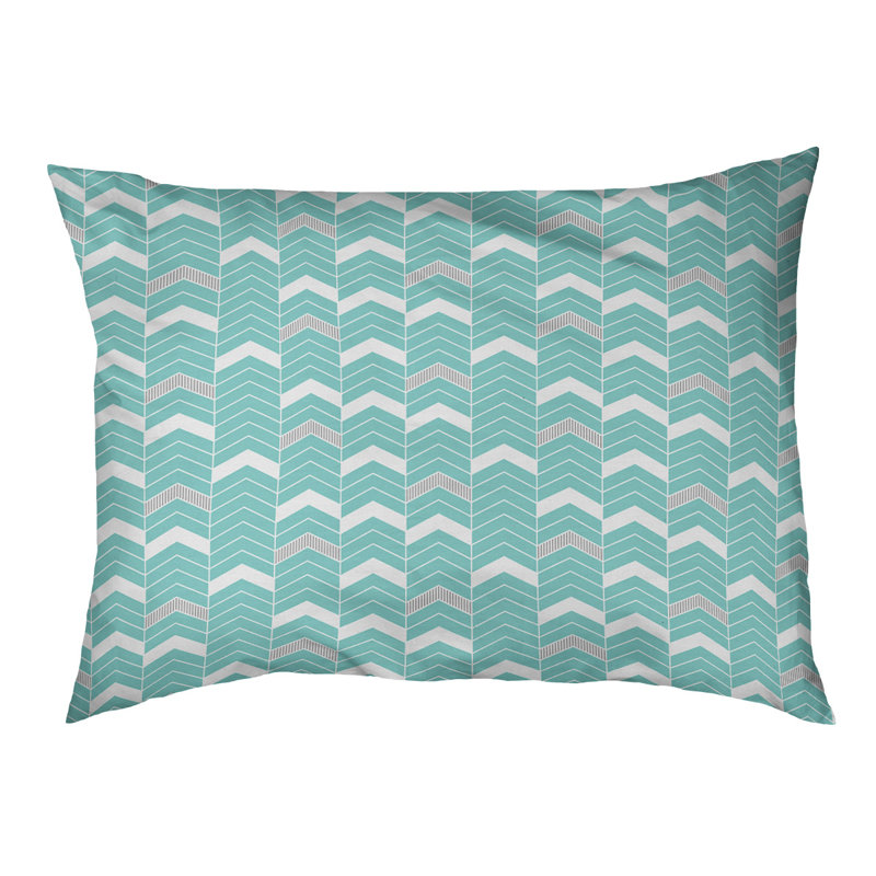 Coussin d'extérieur pour chien Chelan, Bleu sarcelle/Gris, Petit (l 28 po x P 6 po x H 18 po)