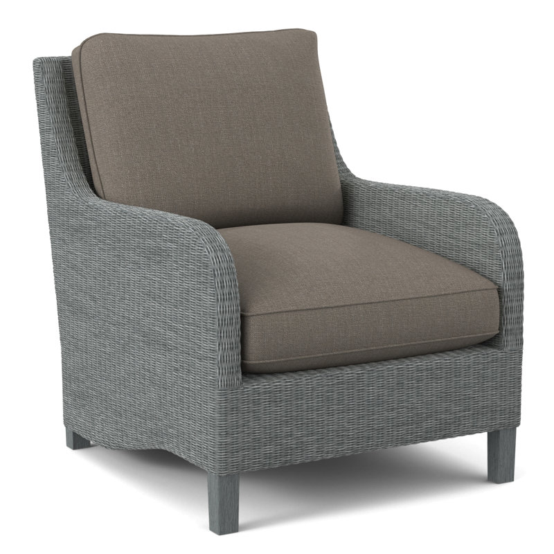 Gibraltar Armchair, Light Blue Performance Fabric; 0851-55, Antique Frost White