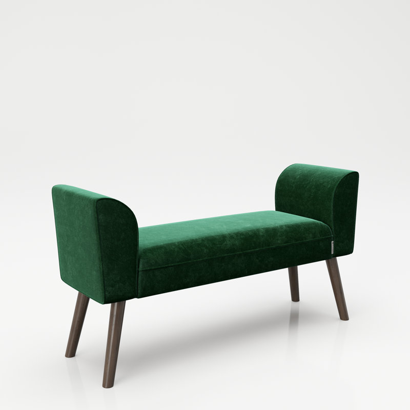 Tiffany Polyester Upholstered Bench, Green