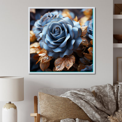 " Azure Blue Roses Arrangement Elegance III "