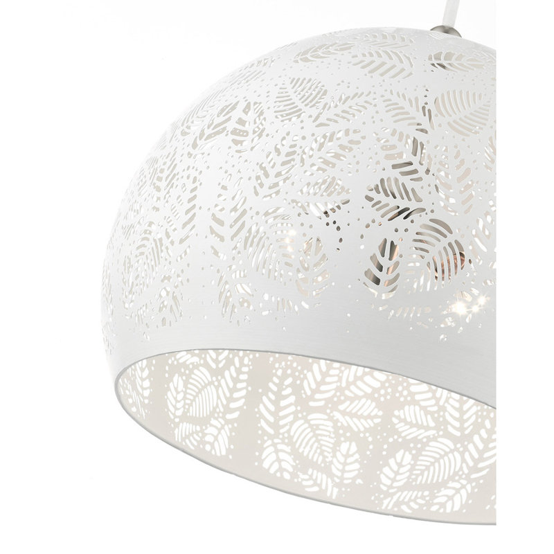 Chantilly Bohemian White and Brushed Nickel 3-Light Globe Pendant