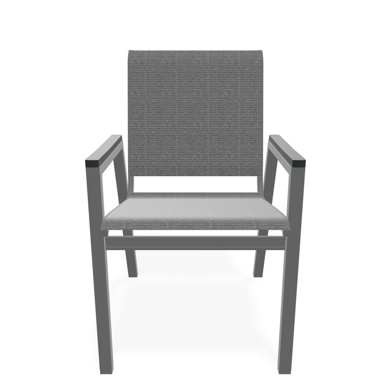 Bazza Outdoor Dining Chair, Graphite, Titanium Sunbrella®