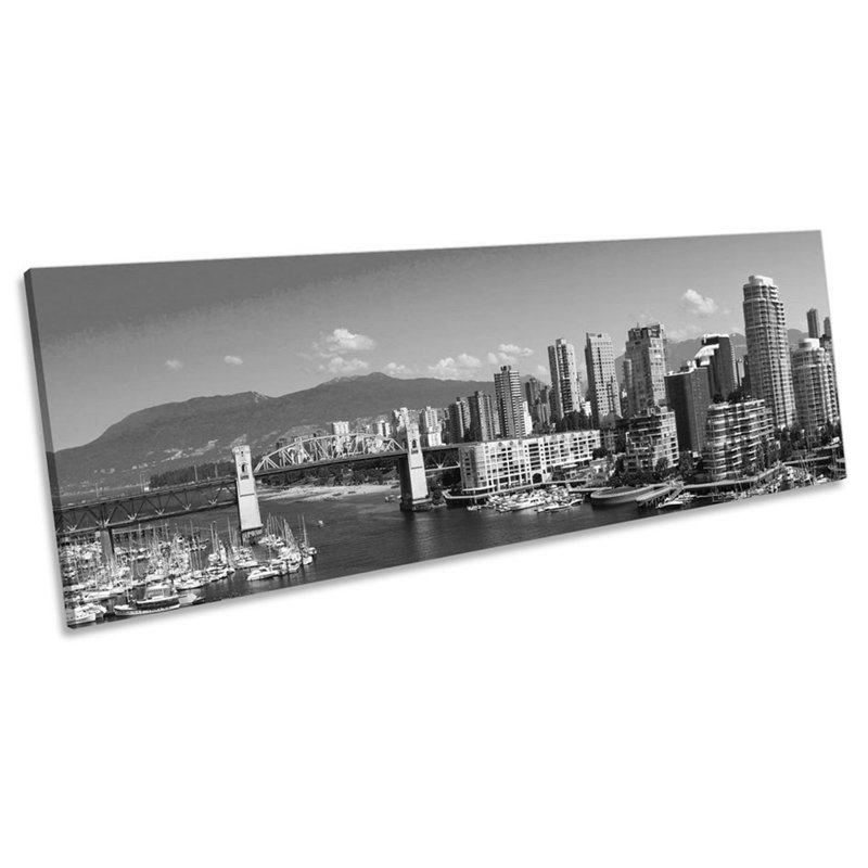 Vancouver Canada Skyline 1 Piece Wrapped Canvas Panoramic Wall Art, 40.64cm H x 121.92cm W x 2cm D