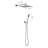 Large Square Rainfall Shower Head Combo with Detachable Handheld Showerhead