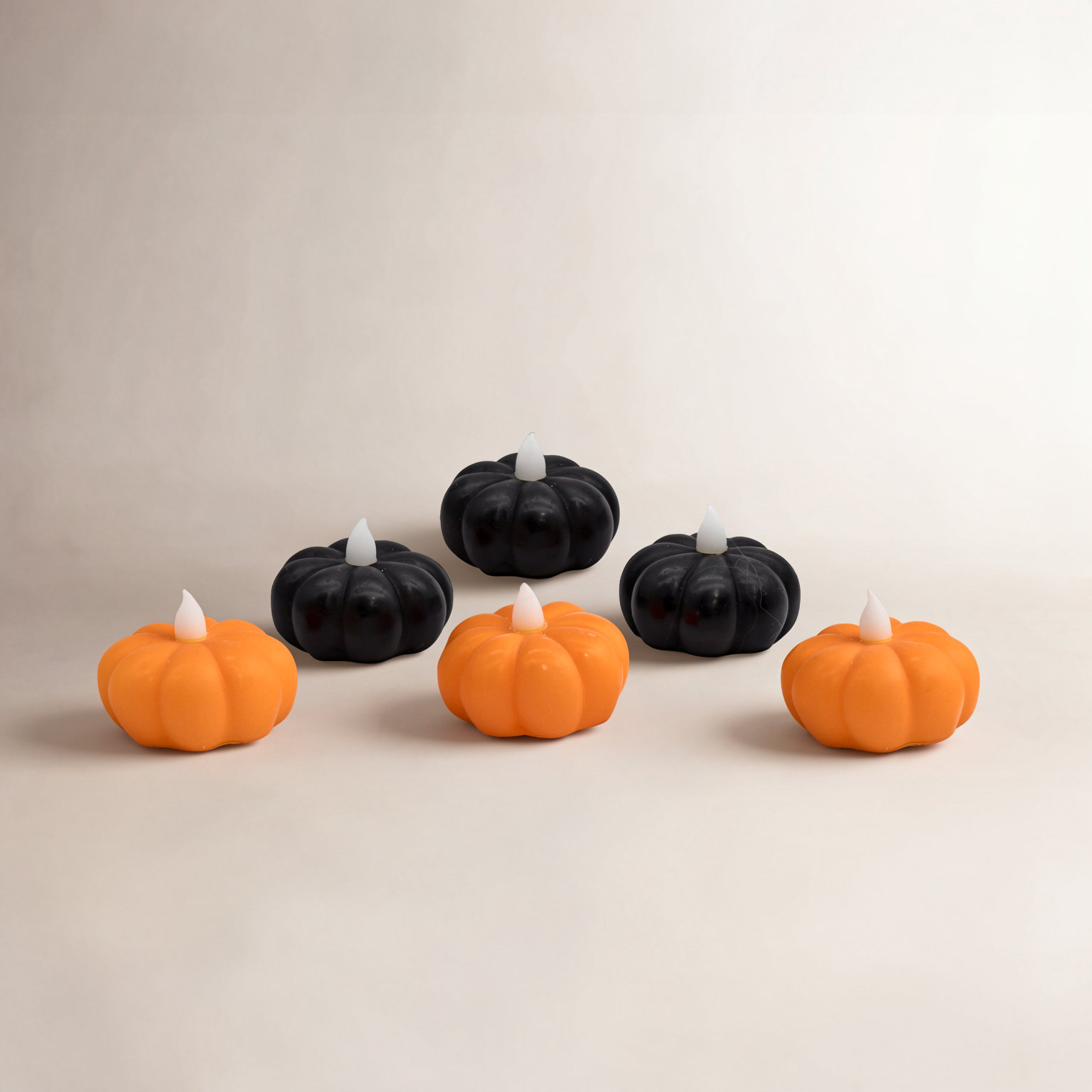 Battery-Operated Lighted Pumpkin Set