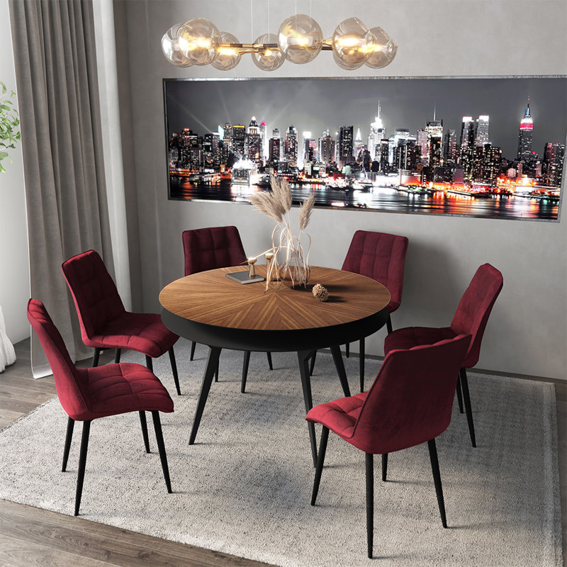 Wacousta Walnut Round Solid Wood Base Dining Table