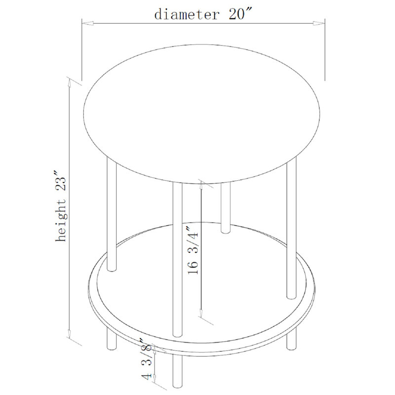 Spohn End Table, White Top/Gold Base