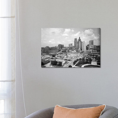 1940S Skyline of Business District of Houston Texas from City Hall 1 Piece Wrapped Canvas Wall Art