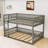 Queen Over Queen Bunk Bed With Detachable Design And Ladder-436106547