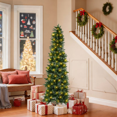 Arbre de Noël pré-éclairé, épinette artificielle verte avec lumières incandescentes pour la maison, le bureau et la fête
