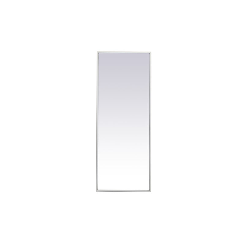 Sabine Metal Rectangle Wall Mirror, 36" x 14", White
