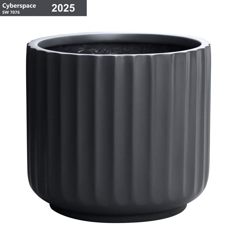 Allenville Fiberstone Plant Pot, Gray, 15" H x 16.5" W x 16.5" D