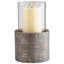 Valerian Glass and Iron Candle Holder-16682204