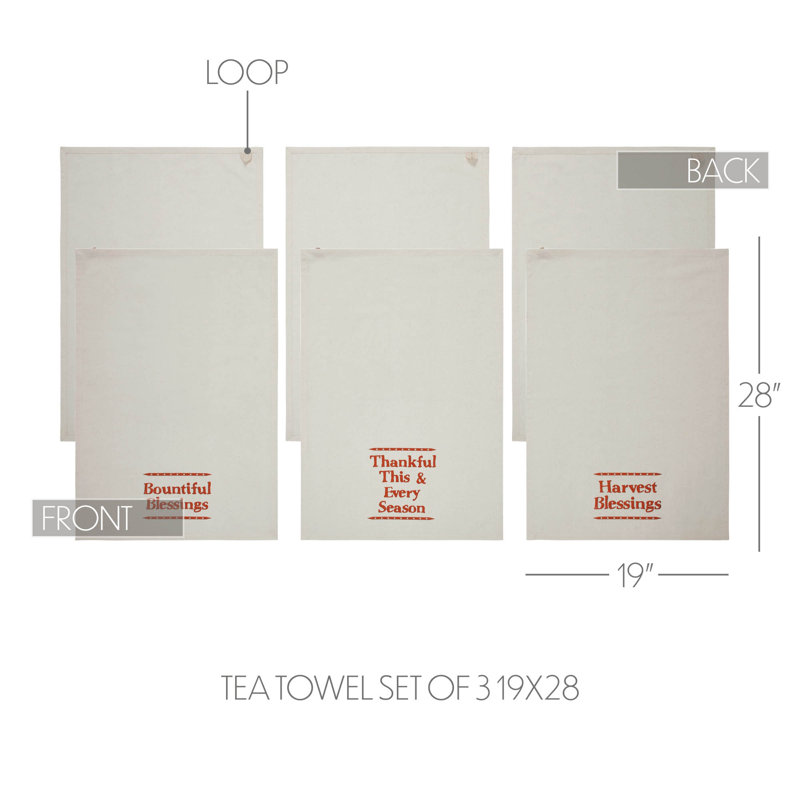 Kadedria Tea Towel Set of 3 19x28