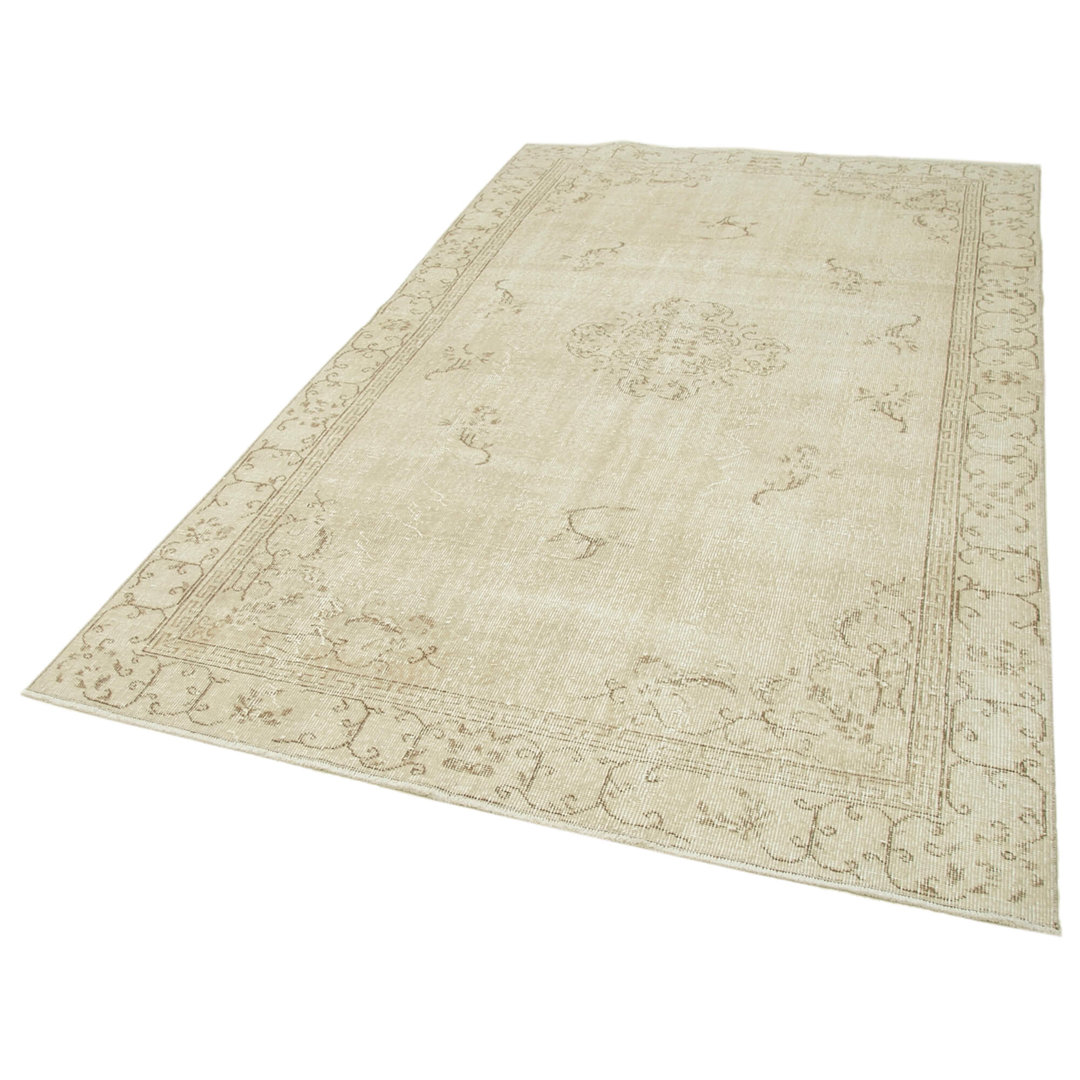 Vintage Beige Vintage Wool Handmade Area Rug