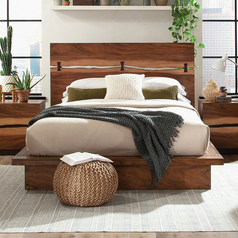 Platform Bed, Walnut, Queen