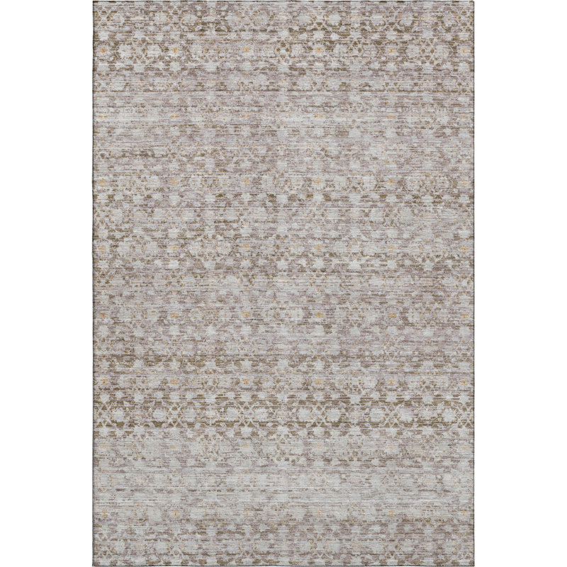 Premium Machine Washable Bucz AMF1747 Stripe Rug, Rectangle 10' x 14'