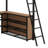 A Full-Sized Metal Loft Bed Featuring Three-Tier Shelving And An L-Shaped Desk-1484809218