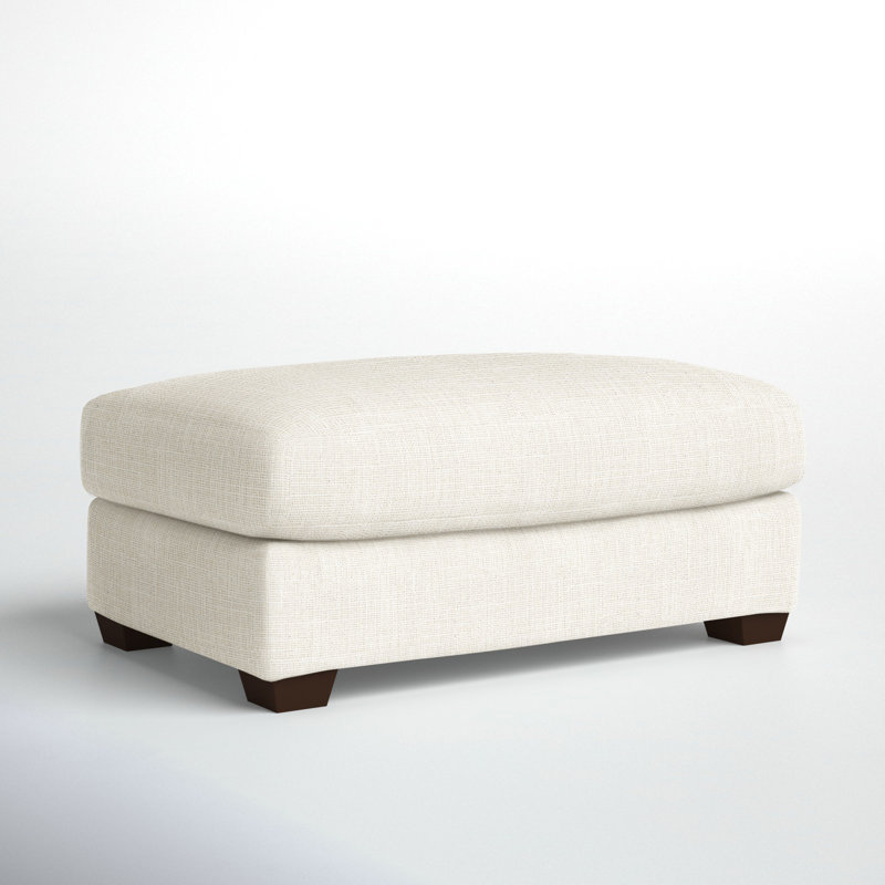 Rhodes Upholstered Ottoman, Conversation Pearl Basketweave