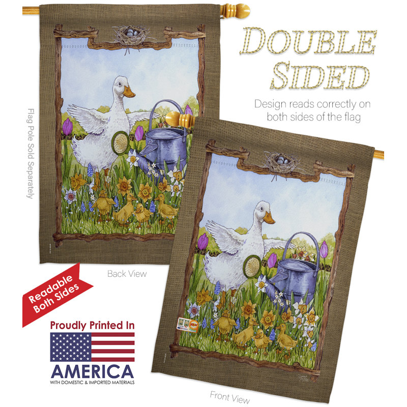 Ensemble de drapeaux en polyester 40 x 28 po Duck and Duckies