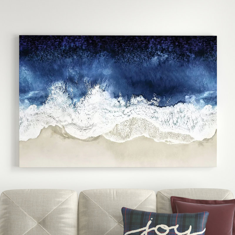 «Indigo Waves from Above II», impression sur toile, H 40 po x l 60 po, Toile tendue, Toile tendue