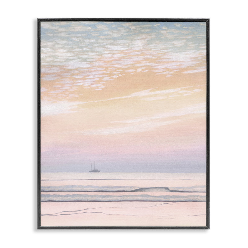 Art de giclée orange et lever de soleil orange par William Penhallow Henderson, Giclée encadrée noir minuit