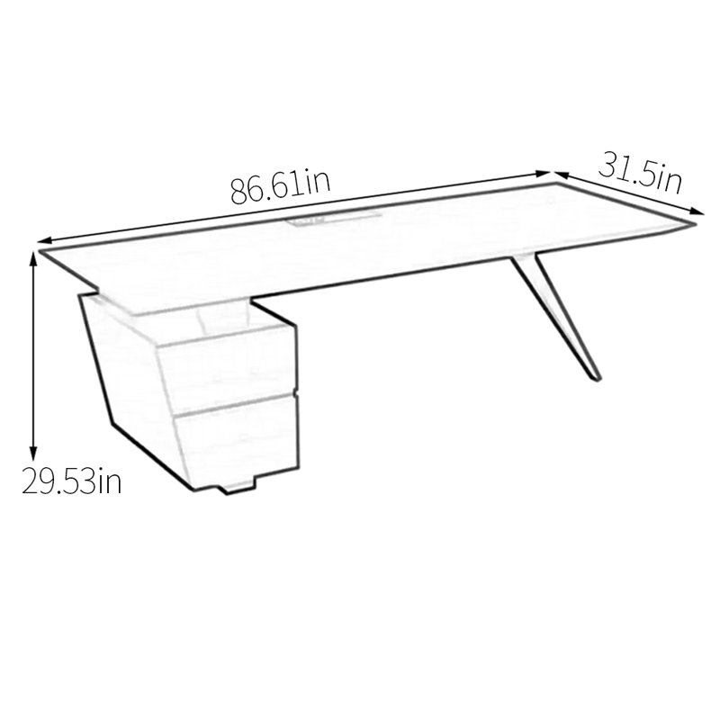 Bureau d'ordinateur 29,53 ", H 29,53 po x l 86,61 po x P 31,5 po