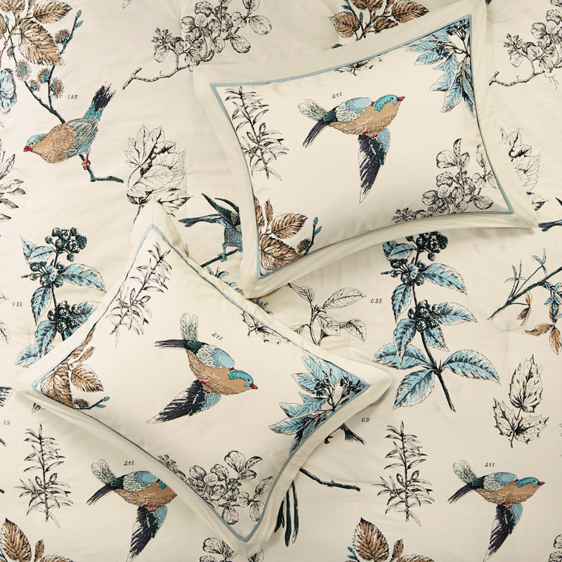 Literie de luxe très grand kaki - édredon 7 pièces en sergé de coton avec coussins décoratifs