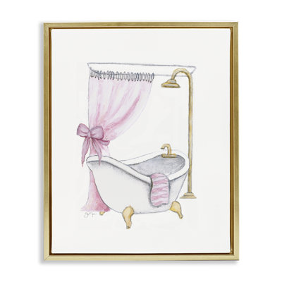 Simple Glam Bathroom Tub Floating Frame, design by Janet Tava