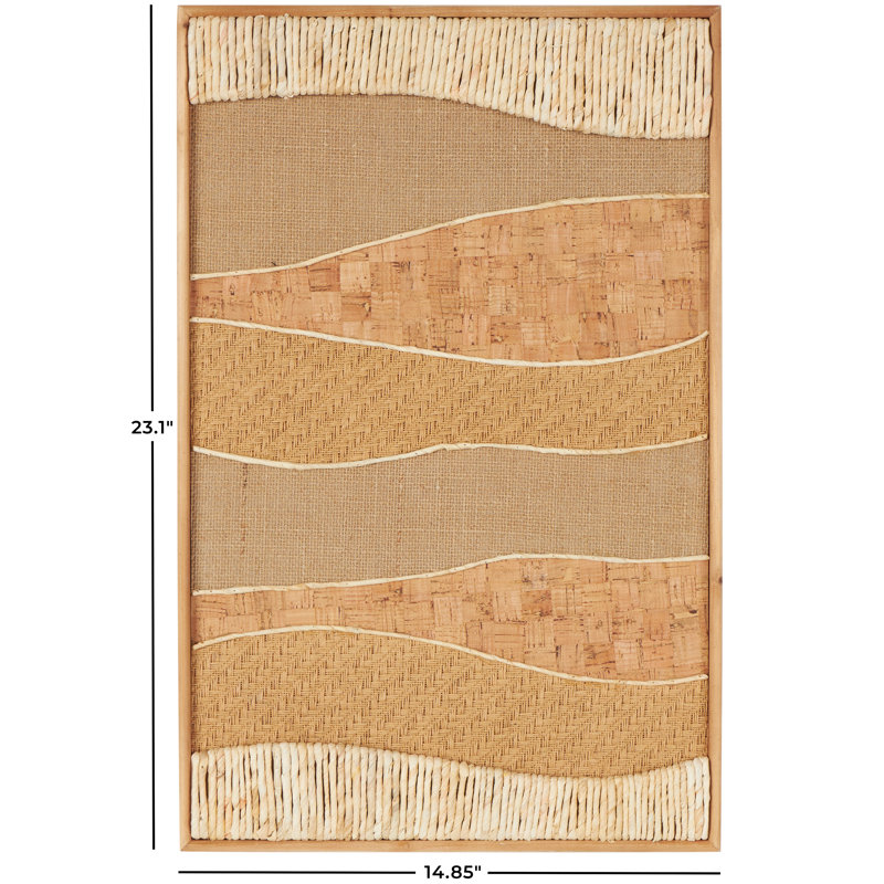 Wood Handmade Dimensional Wavy Mixed Media Abstract Wall Decor with Various Textures and Patterns