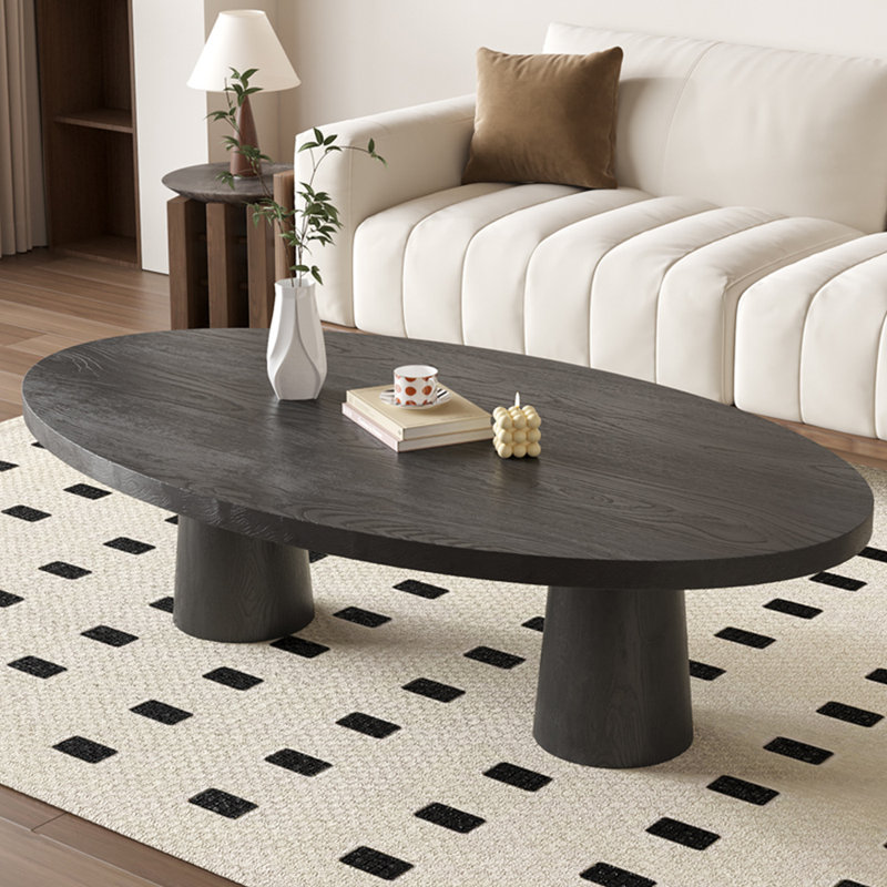 Table basse Wabi-sabi, H 16,53 po x L 47,24 po x l 23,62 po, Noir, noir, noir, noir